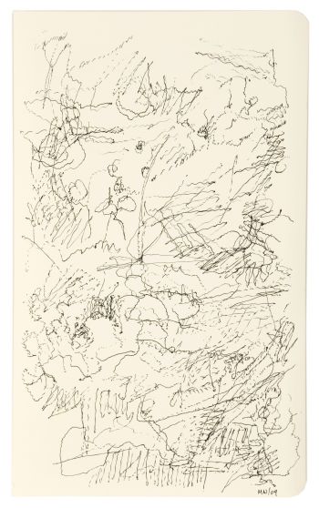 Click the image for a view of: Vela Spila drawing 1. 2009. Pen & ink. 210X128mm